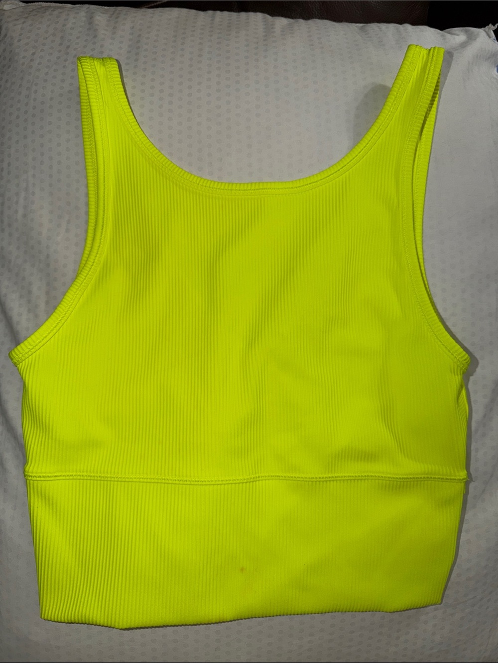 Lululemon Power Pivot Ribbed Tank Top Electric Yellow Neon 6 Athleisure Bright